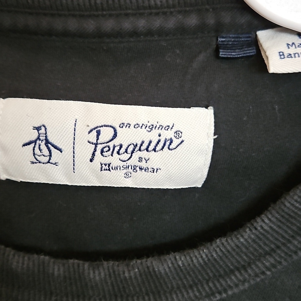 Penguin Original Sticker Pete Crew Neck Fleece Navy Blue Sweatshirt Sz M Mens - Picture 4 of 6